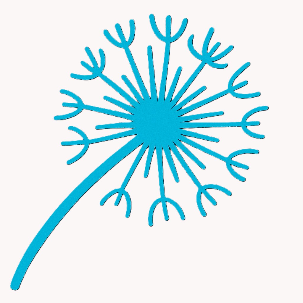 Taraxicum Officinale - drawing in light blue color